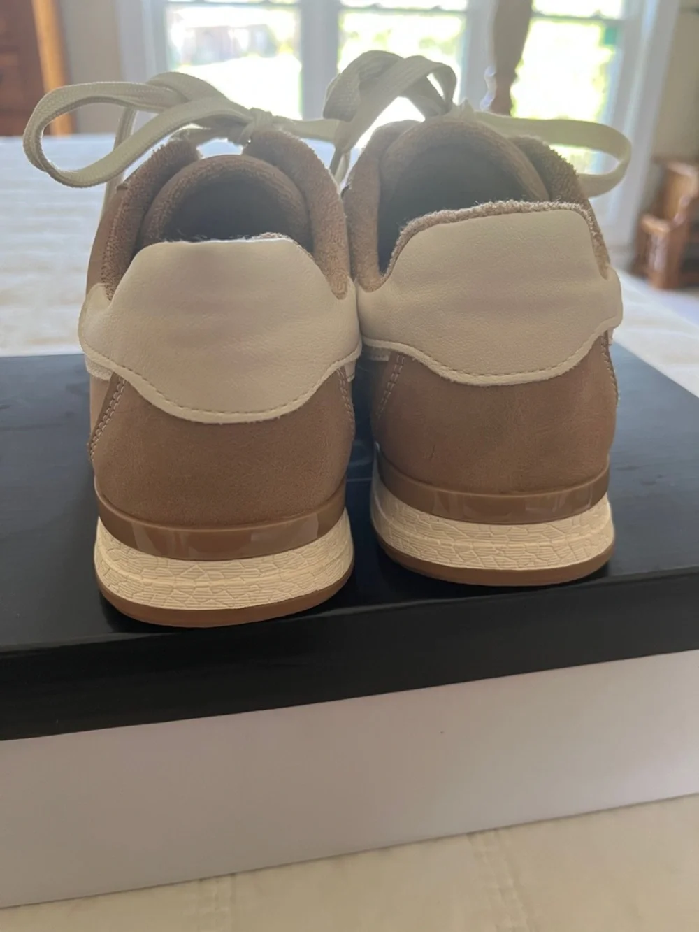 Dolce Vita Women's Tan and Cream Lace-Up Sneakers - Picture 3 of 5